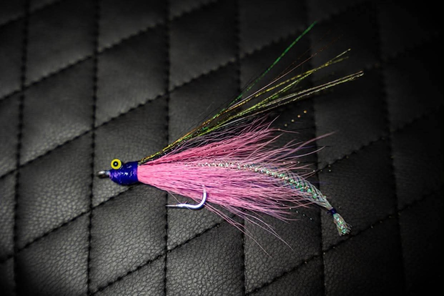 Pink purple and silver handmade bucktail lure
