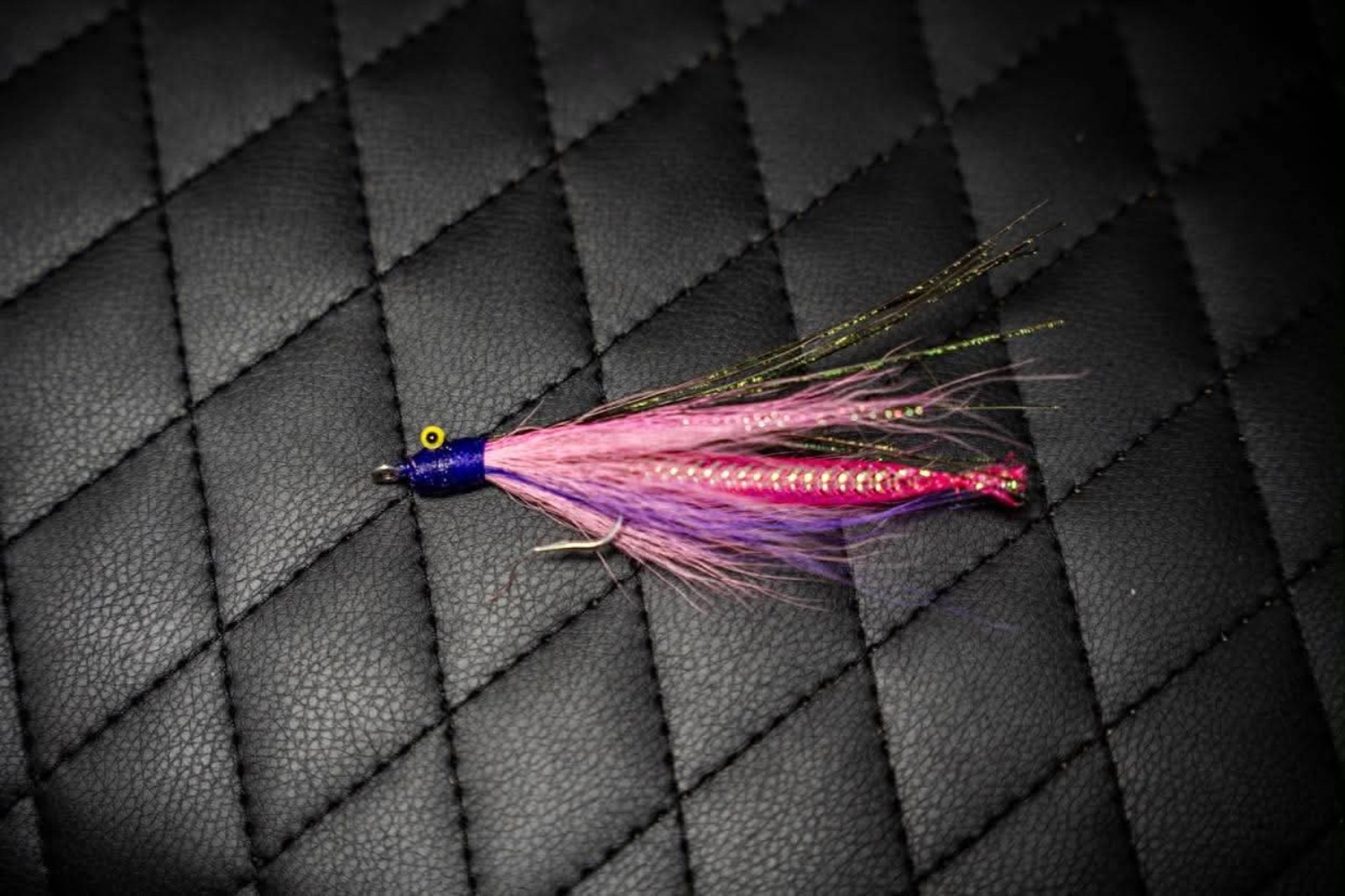 Purple and pink handmade bucktail lure